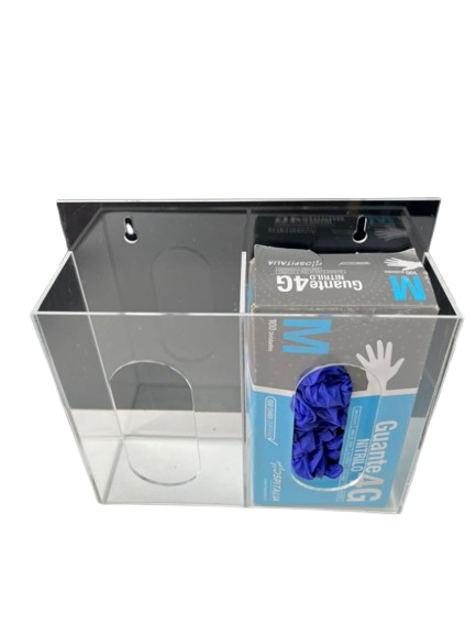 DISPENSADOR DOBLE DE ACRILICO PARA CAJA DE GUANTES QUIRURGICOS