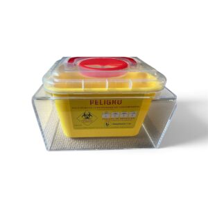 SOPORTE DE ACRÍLICO PARA CAJA CORTOPUNZANTE.5 LITROS